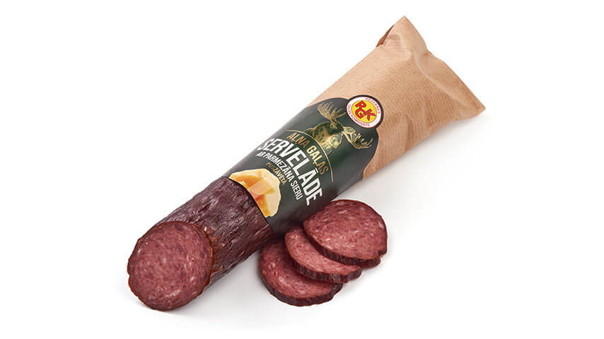 Elk meat sausage with Parmesan cheese