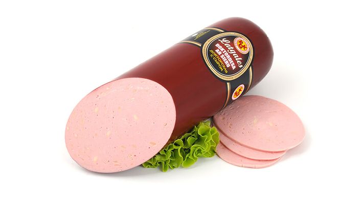 Boiled sausage "Latgales" with cheese