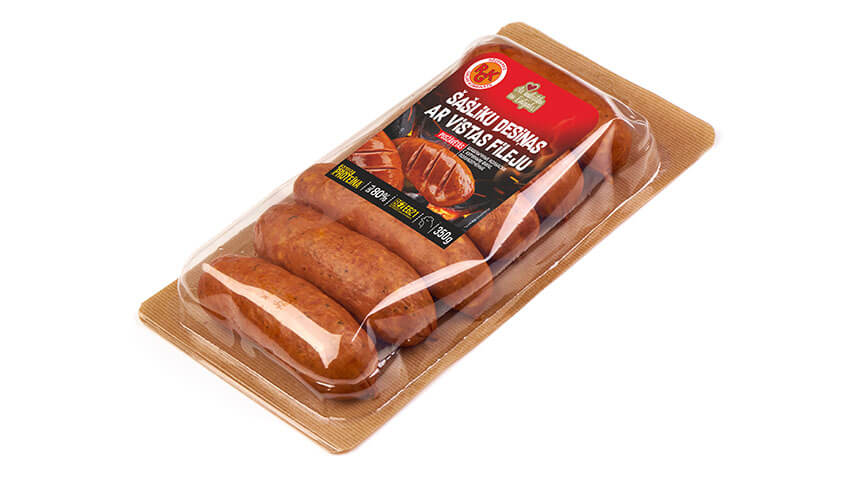Barbecue smoked sausages with chicken fillet