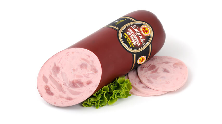 Boiled sausage "Latgales" with ham